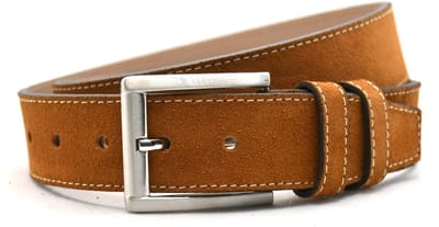 Yadka cognac suède riem - Pantalon & Jeans Broekriem cognac - 4 cm breed - maat 85 totale lengte 100 cm