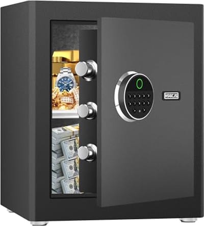 Biometrische Kluis - Digitale Kassa - Waardevolle Spullen - Dubbel Alarm Systeem - 500 Liter - Zwart