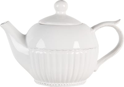 Clayre & Eef Theepot 750 ml Wit Dolomiet