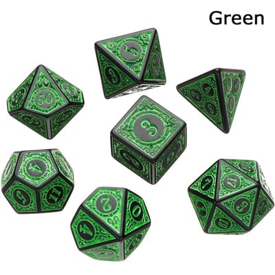 Multi-Zijdig 7-Dobbelstenen Set Spel Dobbelstenen TRPG DND Accessoires Polyhedrale D4 D6 D8 D10 D12 D20 Dobbelstenen Voor Bordspel Kaartspel Wiskundespellen black
