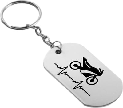 Akyol - Motor Sleutelhanger - Hartslag - Auto - Mannen - Stof - Cadeau - 13 x 2.8 cm