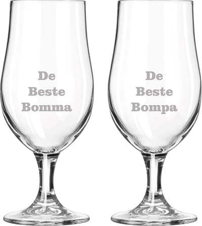 Bierglas op voet gegraveerd - 49cl - De Beste Bomma-De Beste Bompa