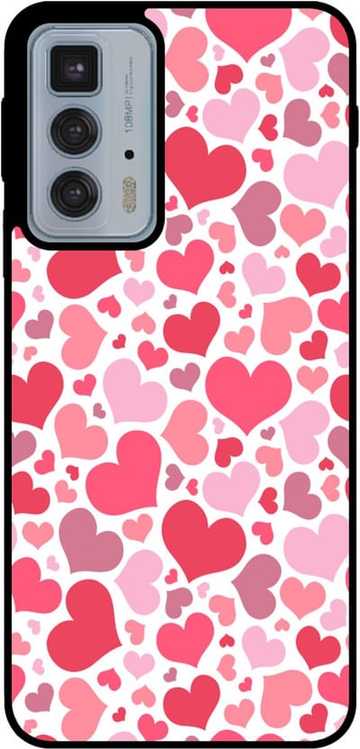 Smartphonica Telefoonhoesje Geschikt voor Motorola Edge 20 Pro met Hartjes Print - Hearts Design TPU Backcover Case - Kinder Hoesje met Hartjes Design geschikt voor Motorola Edge 20 Pro