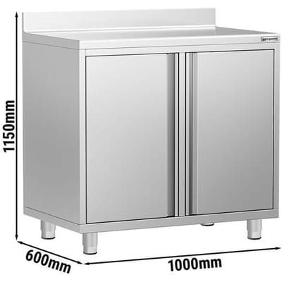 GGM Gastro Arbeitsschrank - für Kaffeemaschine - 1000x600mm - mit 2 Flügeltüren & Aufkantung