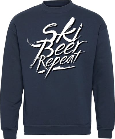 Sweater Ski Beer Repeat | Apres Ski Verkleedkleren | Ski Pully Heren | Foute Party Ski Trui | Navy | maat XS