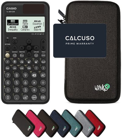 Casio fx-991CW ClassWiz incl. WYNGS Beschermhoes Donkergrijs - Wetenschappelijke Rekenmachine - Basis Pakket (speciaal voor België)