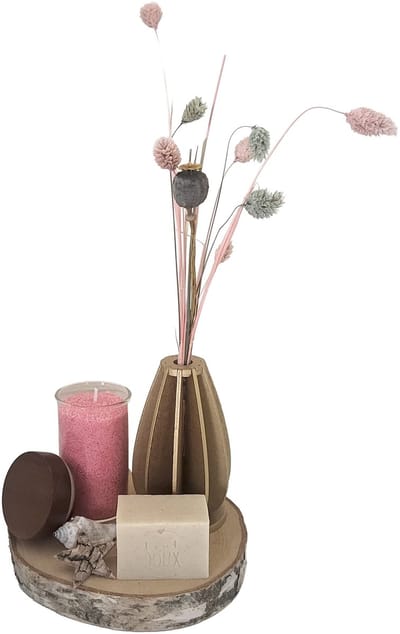 Luxe Cadeauset met Droogbloemen, Kaarsenzand en Ambachtelijke Zeep - Roze - Woondecoratie - Sfeer - Pearlsand - Cadeautip- Natuurlijke ingrediënten