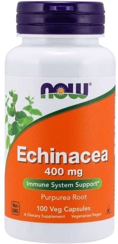 Now Foods Echinacea 400mg (100 Caps) Unflavored - Vitaminen, mineralen & gezondheid - Kruiden