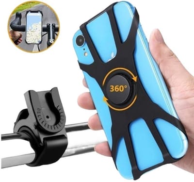 Universele telefoonhouder voor op de fiets - Afneembare telefoonhouder - 360 graden draaibaar - Voor smartphones van 4,0 tot 7,0 inch - Geschikt voor de meeste mobiele telefoons (zwart)