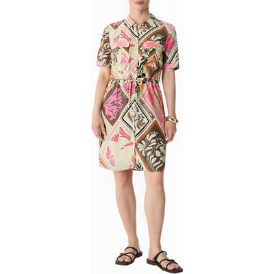 Gedrukte crêpe blouse jurk met koord voor dames COMMA