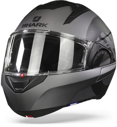 SHARK EVO ES KEDJE Motorhelm Systeemhelm Mat Zwart Antraciet Black - Maat XS