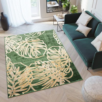 Tapiso Turmalin Vloerkleed Beige Groen Laagpolig Zacht Tapijt Maat- 120x170