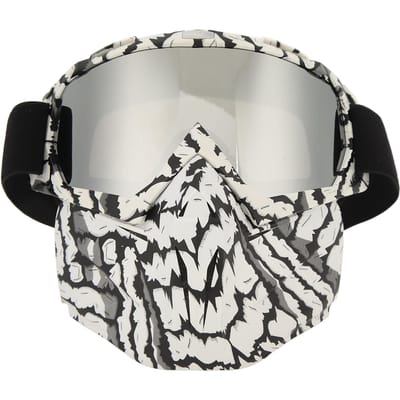 Motorfiets Gezichtsmasker Bril Stof Wind UV-bestendig Rijbril Gesloten Afneembare Beschermbril Zebra Shaped