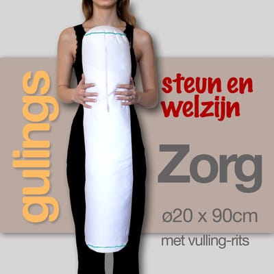 GulingZorg® Rolkussen met sleeve zand - Langdurig bedgebonden ø20 x 90 cm, 100% Percu Katoen (huisstofmijtvrij), Dacron Comforel Allerban vulling (anti-allergeen)