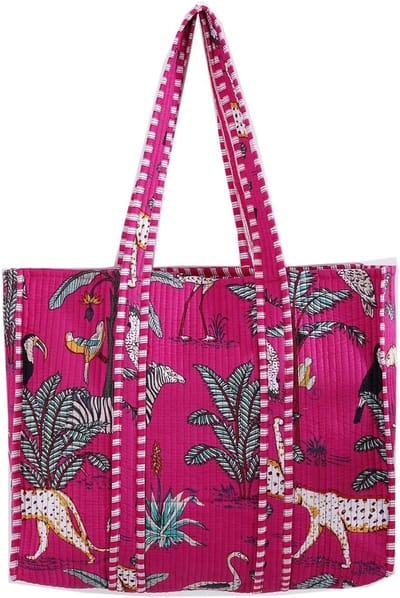Stijlvolle Gewatteerde Tote Bag Dames - Duurzame Katoenen Schoudertas voor Werk, School en Reizen