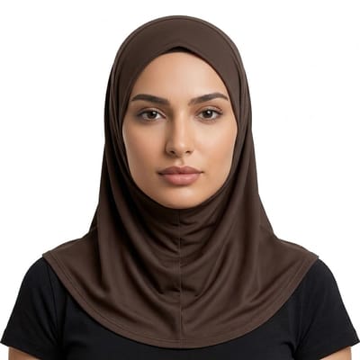 Koffiebruine effen volledige hijab hoofddoek sjaalmuts voor dames – dunne ademende rekbare hijab – zachte comfortabele hoofdbedekking