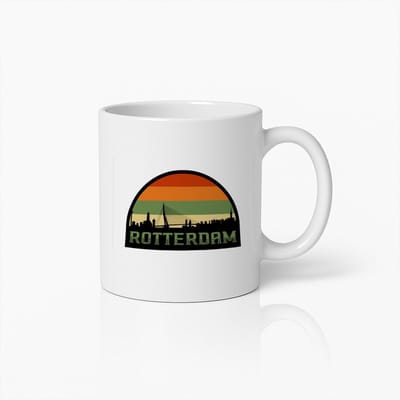 Rotterdam Skyline Mok – Retro Stadsdesign Koffiemok – Perfect Souvenir of Cadeau voor Rotterdam Liefhebbers & Toeristen – Keramisch Aandenken