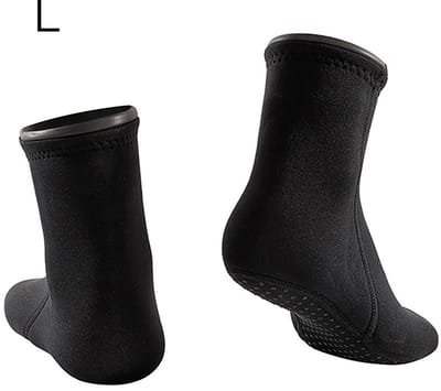 JeiibrZui 1 Paar Duiksokken, 3mm Neopreen Watersokken voor Zwemmen, Snorkelen, Surfen, Niet-Slip Zwart Groot