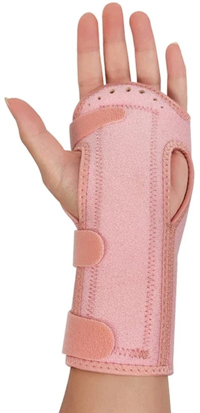 Luxe polsbrace met spalk – Wrist Wraps – Pols Ondersteuning – Inclusief Kralen Rondom Handpalm – Ademend & Comfortabel – Polsbandage – Polssteun voor Sport & Dagelijks Gebruik – Roze