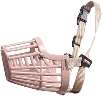 Honden Muilkorf - Veiligheidsmasker Hond - Veilig Uitlaten - Verstelbare Nylon Band - Maat XXL - Beige