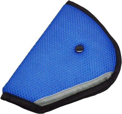 Gordel Versteller - Autogordel Pad - Comfortabel Reizen - Uniek Driehoek Ontwerp - 25 x 20 cm - Blauw