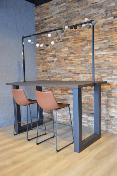 Design85 Industriële tafelklem zwart 140 cm breed