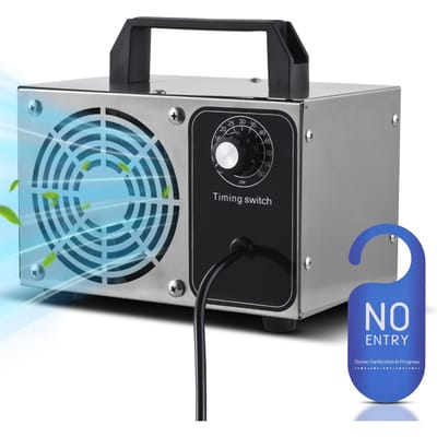 Générateur d'ozone 36 000 mg/h Machine à ozone en acier inoxydable Élimination des odeurs Ioniseur Purificateur d'air Ozone 40g per hour EU plug gray