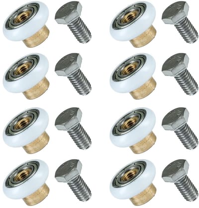 Dailygoody - Douchedeurrollen - Reservewielen - Roestvrij staal - 19 mm - Voor schuifdeuren - Duurzaam en corrosiebestendig