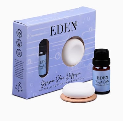 Gips geursteen met geurolie - Fris Katoen - 10ml