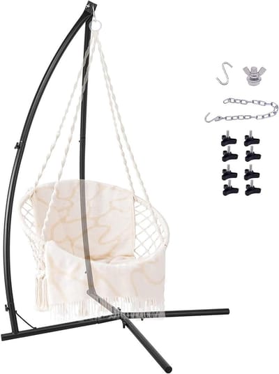 Hangstoelframe - Hangarmeubilair Schommelstoel standaard - Ontspannen Buiten - X-vormige stabiele basis - 208 cm hoog - Groen