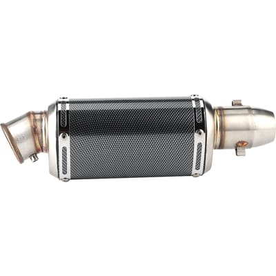 51mm 2in Korte Uitlaatpijp Universeel Gemodificeerd Koolstofvezel Stijl Motorfiets Scooter Straatfiets gray