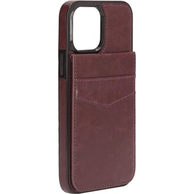 Étui Portefeuille Multifonctionnel pour Téléphone avec Fermoir Magnétique Support pour IPhone 13 Pro Marron marron
