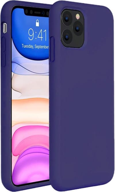 Hoesje - Geschikt voor Apple iPhone 11 Pro - Sterk & Shockproof - Siliconen Case - Hoes Cover - Telefoonhoes - Donkerblauw