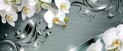Pattern Flowers Orchids Photo Wallcovering