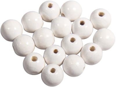 Hobby kralen - hout - D10 mm - 52x stuks - wit - DIY sieraden maken - Kralen rijgen
