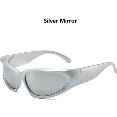 Y2k Klassiek Punk Wrap Around Klassieke Zonnebril Mannen Vrouwen Premium Designer Zonnebrillen Stijlvolle UV400 Bescherming Bril Sport Oogbescherming white