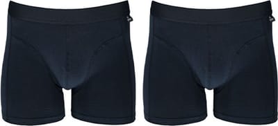 Apollo Boxershorts Heren Biokatoen Zwart 2 Stuks Maat S
