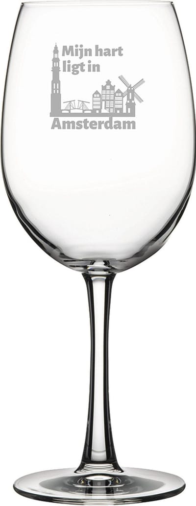 Gegraveerde Rode wijnglas 58cl Amsterdam