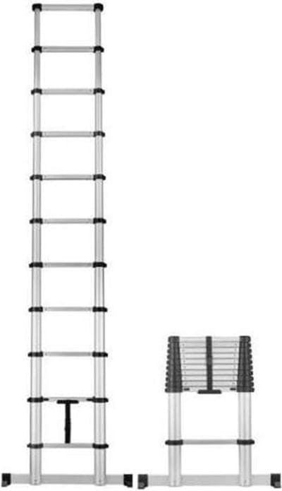 Facas Telescopische Ladder - Telescopische Vouwladder - 2,6 m Werkhoogte - 9 treden - Aluminium