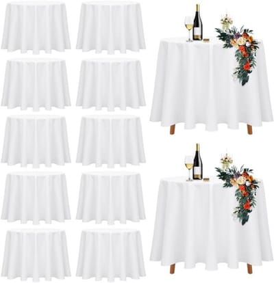 Verjaardags- en Bruiloft Tafelkleed Set van 10 Stuks, Wegwerp Waterdichte Tafelkleed voor Ronde Tafels, 230 cm PEVA, Perfect voor Feestjes en Gezellige Bijeenkomsten