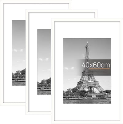 PromoHome Set van 3 Witte Fotolijsten 40x60 cm - Moderne Wanddecoratie
