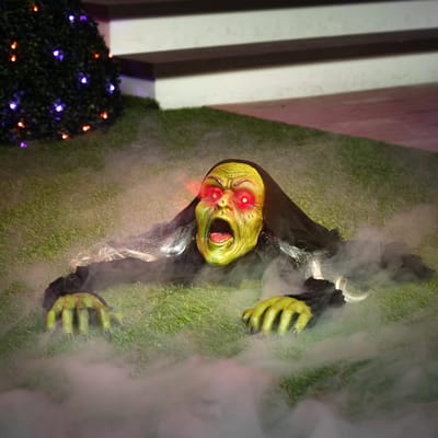 1 stuk Grondbreker Spookachtige Feestdagen Decoraties Zombie met Geluid plus Knipperende Ogen Buiten Eng Spookachtige Feestdagen Tuindecoraties gray