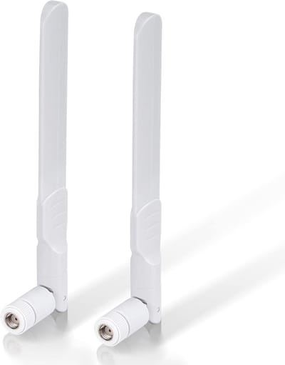 Dual Band WiFi Antenne - 5GHz 2.4GHz Antenne - Netwerkverbetering Thuis - 8dBi Signaalsterkte - 16 x 1.5 cm - Wit