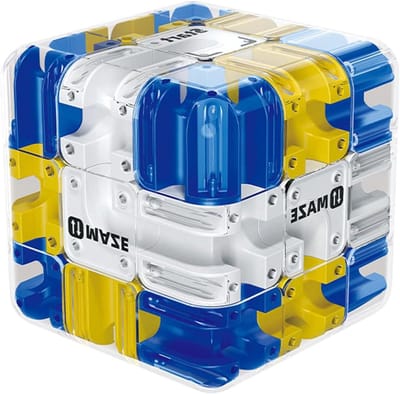 Labyrint Dobbelstenen - Puzzel Kubus - Cognitieve Training - Bediening met één hand - 9.5 x 9.2 cm - Transparant