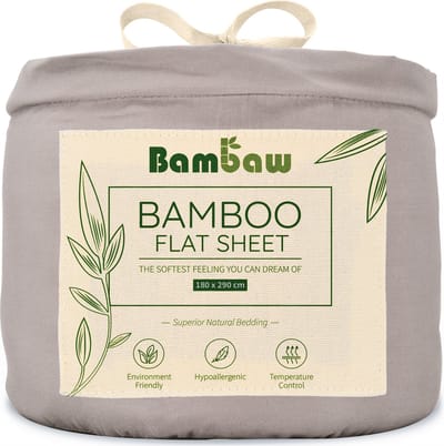 Bambaw Luxe Bamboe Lakens 180x290cm – Ultra ademende stof – Beddengoed – Hypoallergeen Bovenlaken – Beddengoed - Grijs