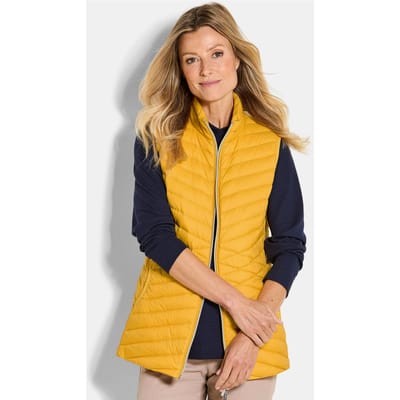 Doorgestikt vest van lichte dons - honing - Gr. 38 van Goldner Fashion