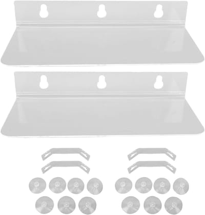 Plantenplank met Zuignap - Raamplank Acryl - Planten Binnen Zetten - Hoge Laadcapaciteit - Set van 2 - Transparant