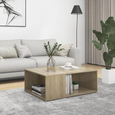 vidaXL - Salontafel - 90x67x33 - cm - bewerkt - hout - sonoma - eikenkleurig