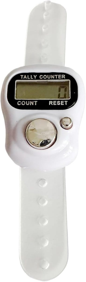 Vingerteller Clicker - Digitale Teller - Activiteiten Registreren - Verbeterde Schermgevoeligheid - 13.61 gram - Wit