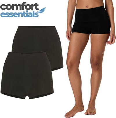 Comfort Essentials – Corrigerend Ondergoed Dames – Hipster – Zwart - S - Dames Ondergoed – Shapewear Dames – Boxershort Dames - High Waist
